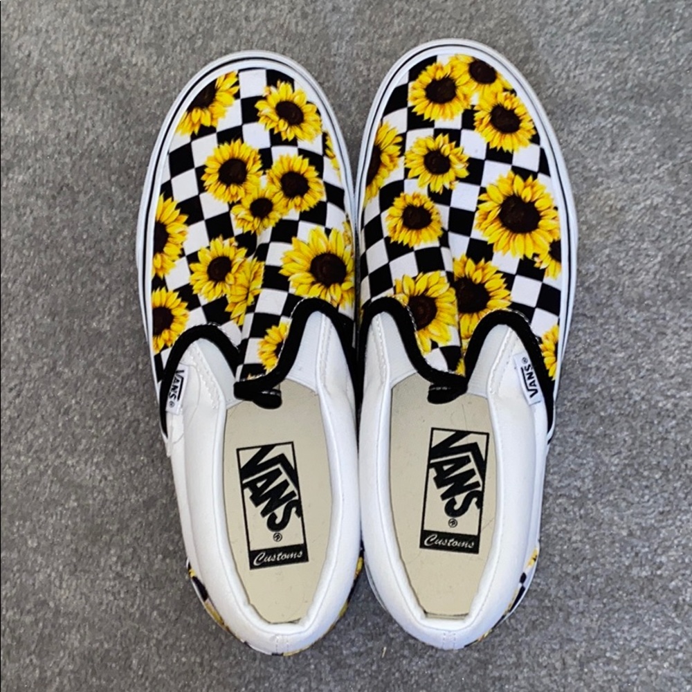 Sunflower checkered vans